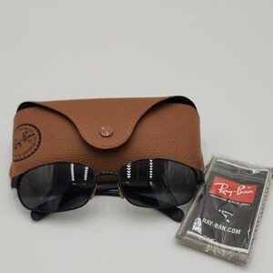 Ray-Ban‎ Brown Leather Sunglasses And Case